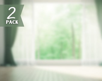 Fondo virtual minimalista blanco y salvia Conjunto de 2 fondos de videoconferencia para reuniones en línea