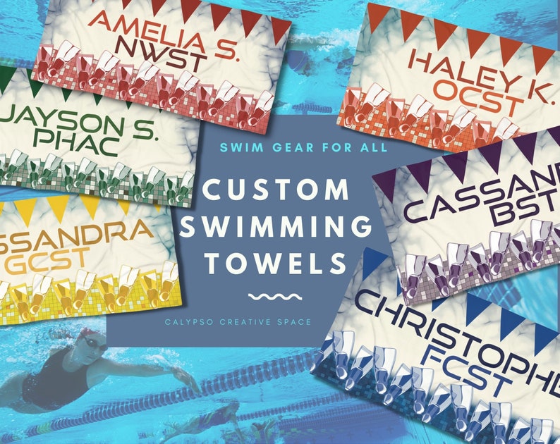 Custom Swimmer Beach Towel Custom Swim Team Towel 30x60 Etsy