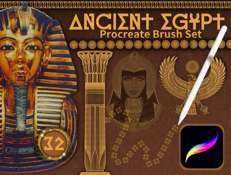 Egyptian Procreate Brushes Procreate Brush Set Ancient Etsy