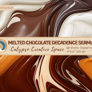 Melted Chocolate Decadence Digital Paper Seamless Paper Background Pattern Scrapbooking Paper Digital Texture