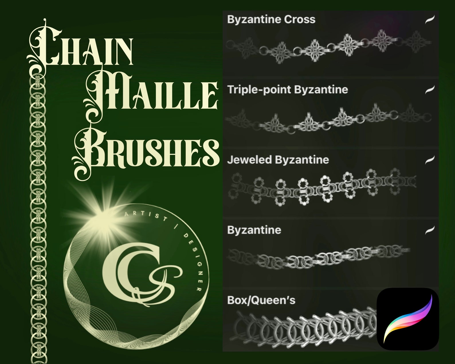 Procreate Chain Chain Maille Procreate Brushes Chain Mail Brushes Pattern Procreate ...
