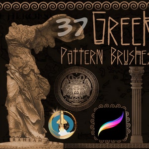 Greek Procreate Brushes Procreate Brush Set Greek Art Ancient Greek Pattern Brush set Classic Culture Brushes Greek Key Pattern Set