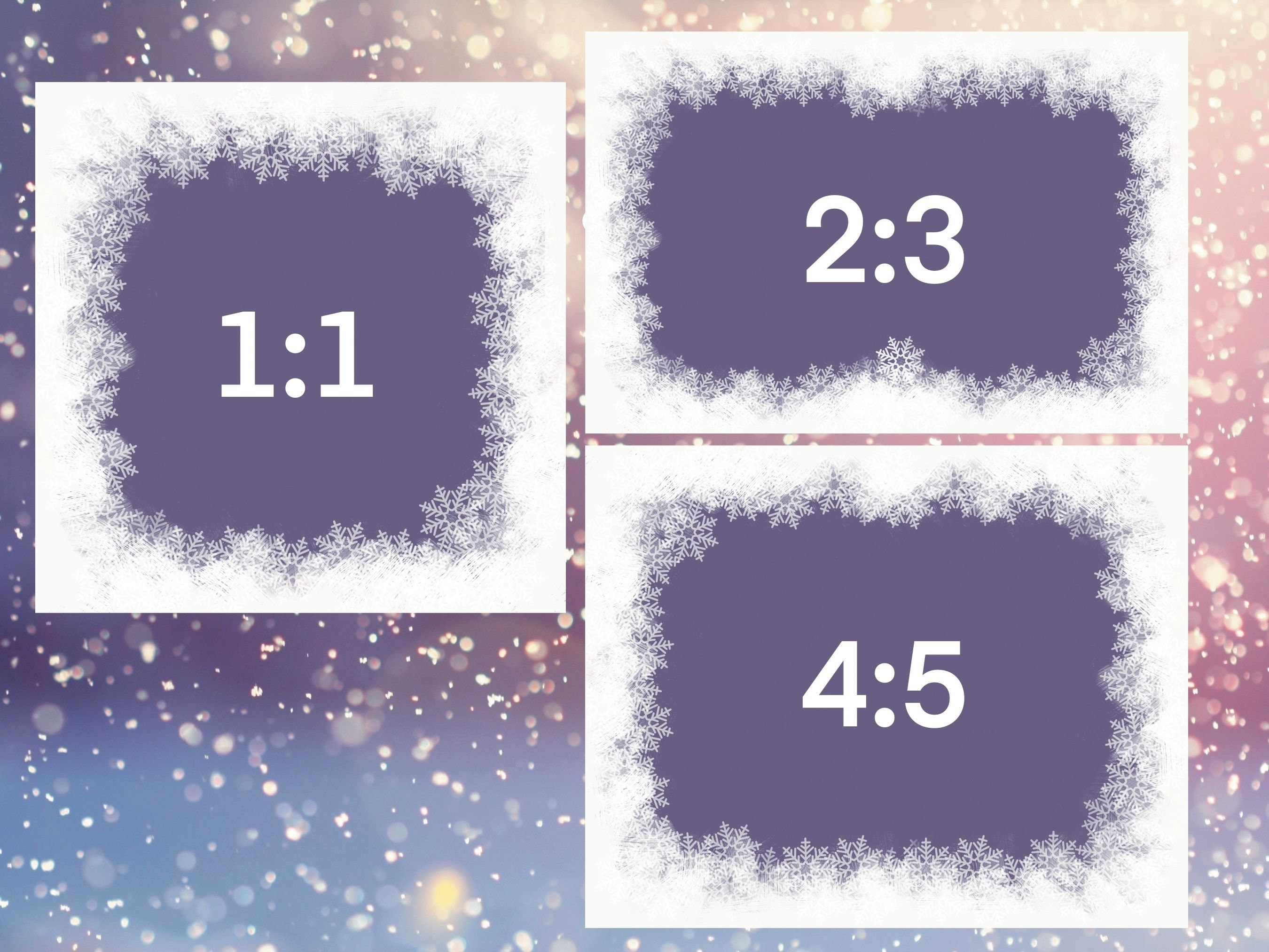 Snow Photo Borders, Photo Frames, Winter Photo Enhancement, Wedding ...