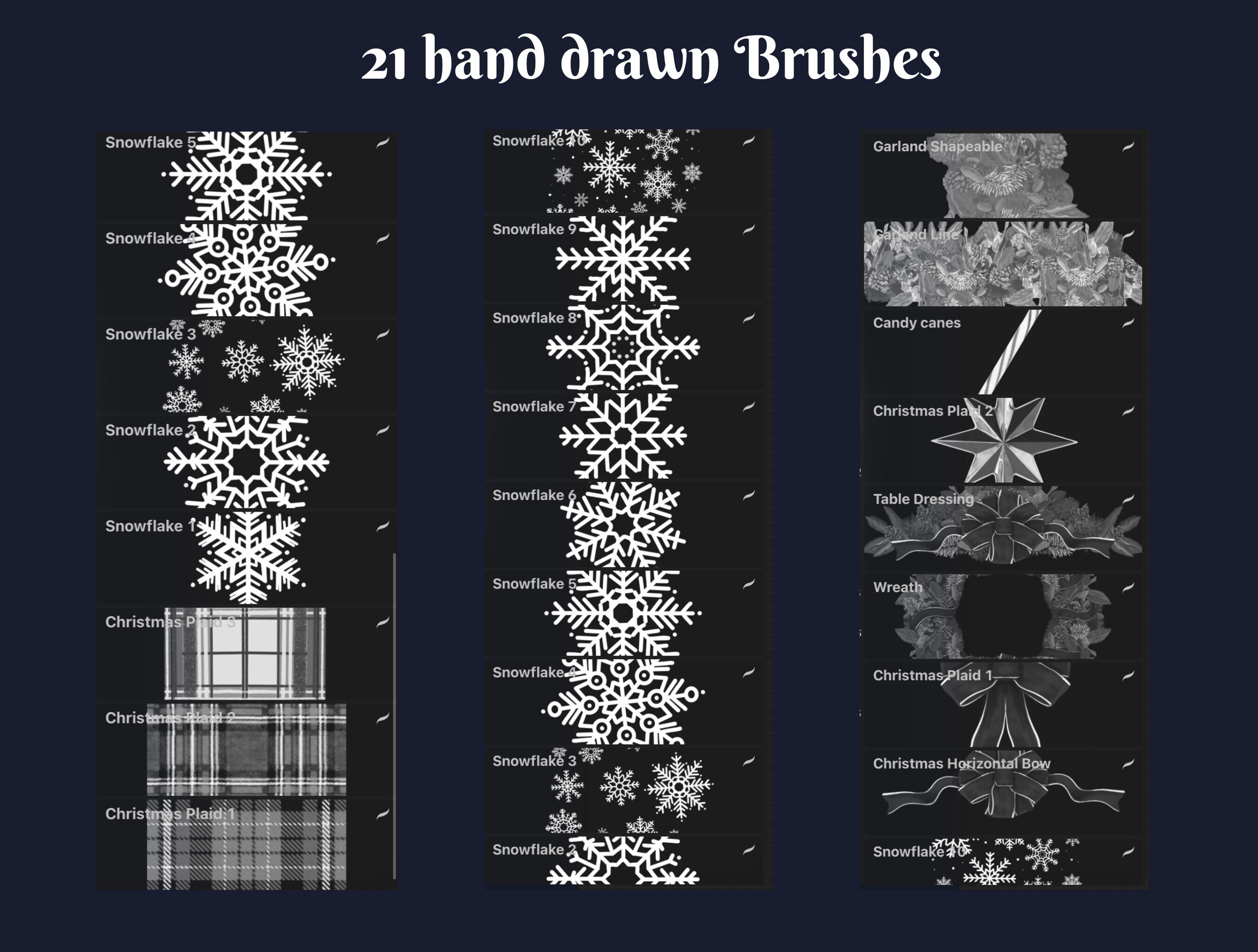 Winter Procreate Brushes Procreate Brush Set Holiday Art Digital Brush ...
