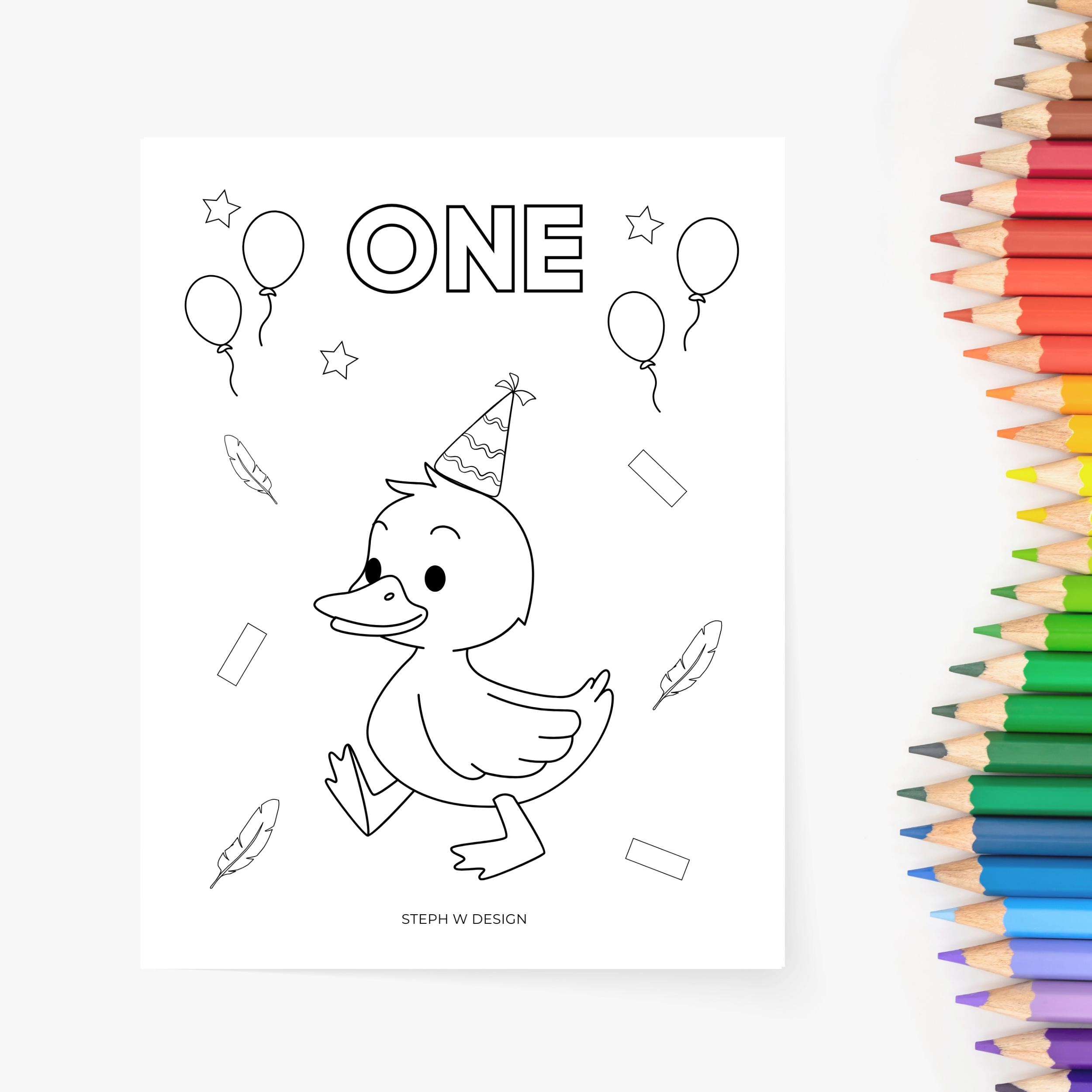 Mallard Duck Birthday Coloring Pages, One Lucky Duck Birthday Party ...