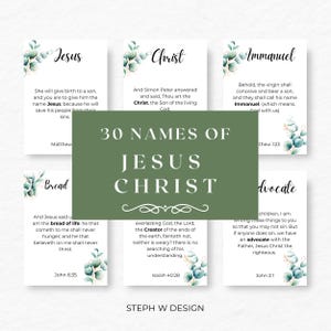 Cartões de Advento da Páscoa, 30 nomes de Jesus Cristo, Semana Santa para impressão, atividades de Advento da Páscoa, Advento da Páscoa SUD, atividade cristã