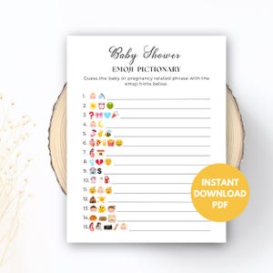 Instant Download | Emoji Pictionary | Baby Shower Games | Baby Emoji | Emoji Games | Gender Neutral | Superhero Baby Shower