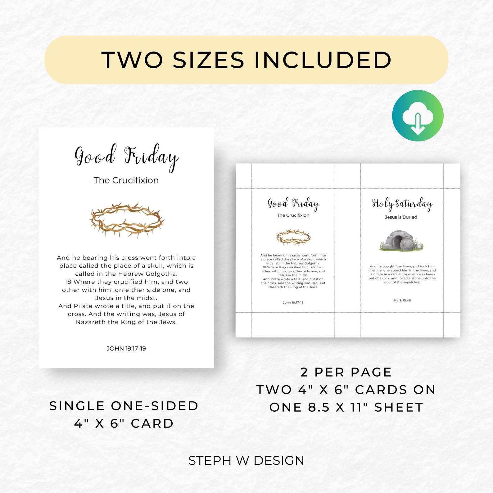 Easter Story Cards for Kids, Holy Week Study Cards, Easter Scripture ...