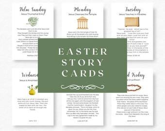 Holy Week Scripture Cards, Easter Story Cards, Christian Flashcards,Holy Week Activities, Resurrection Cards, Christian Easter,Easter Advent
