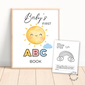 52 PAGES Baby Shower Abc Book | Baby Shower Game | Baby Alphabet Book | Printable Coloring Abc Book | My First Abc Book | Pdf Download