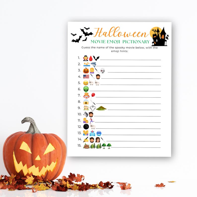 Emoji Games | Printable Halloween Games | Halloween Party Trivia ...