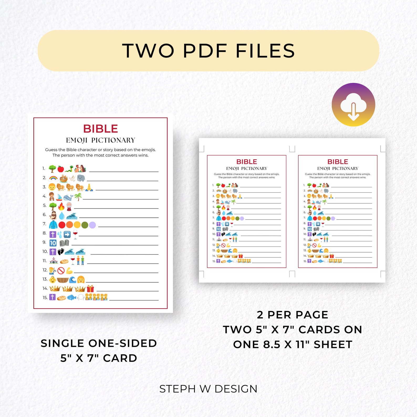 Bible Emoji Game, Printable Church Activity for Kids and Adults, Fun ...