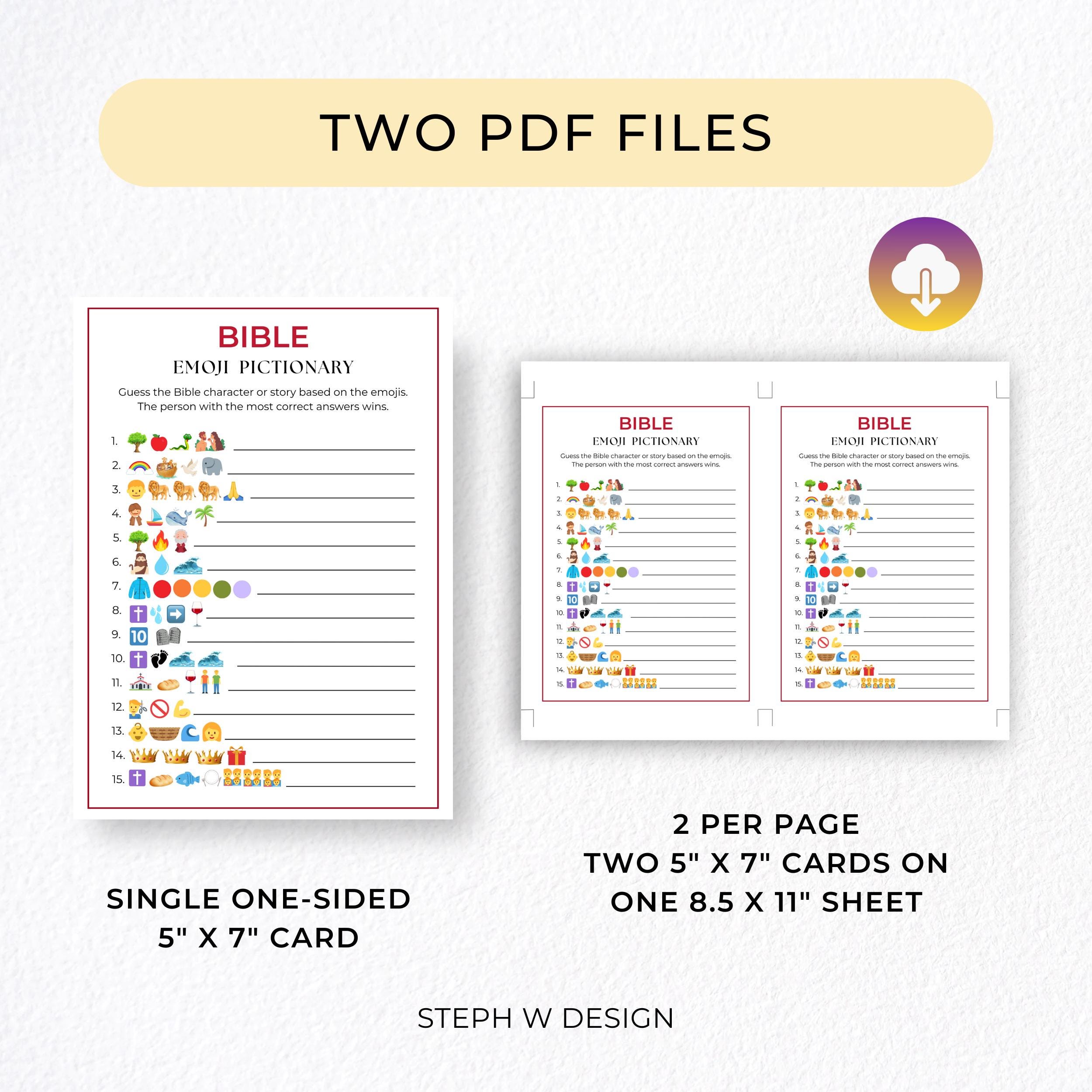 Bible Emoji Game, Printable Church Activity for Kids and Adults, Fun ...