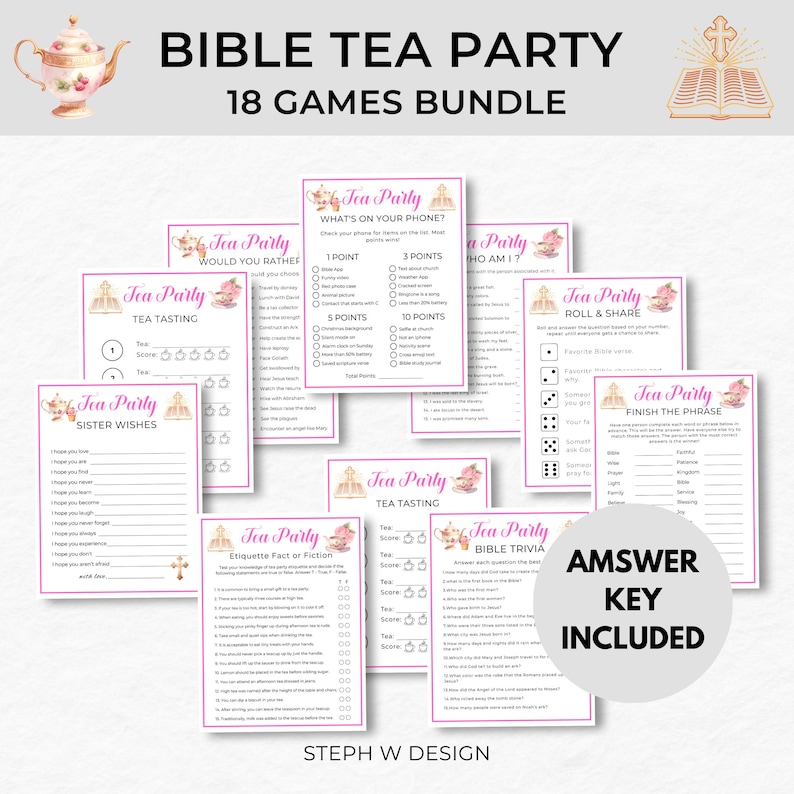 Christian Tea Party Games, Bible Trivia Activities, Women's Ministry ...
