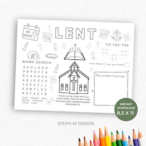 Kids Lent Activity Sheets, Printable Lent Worksheets for Children, Fun Lent Activities, Easter Crafts for Kids