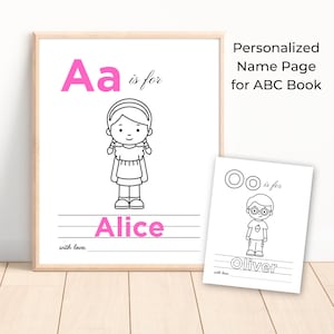 Add-On - Personalized ABC Coloring Sheet for Baby&#39;s First ABC Book