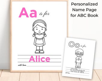 Add-On - Personalized ABC Coloring Sheet for Baby's First ABC Book