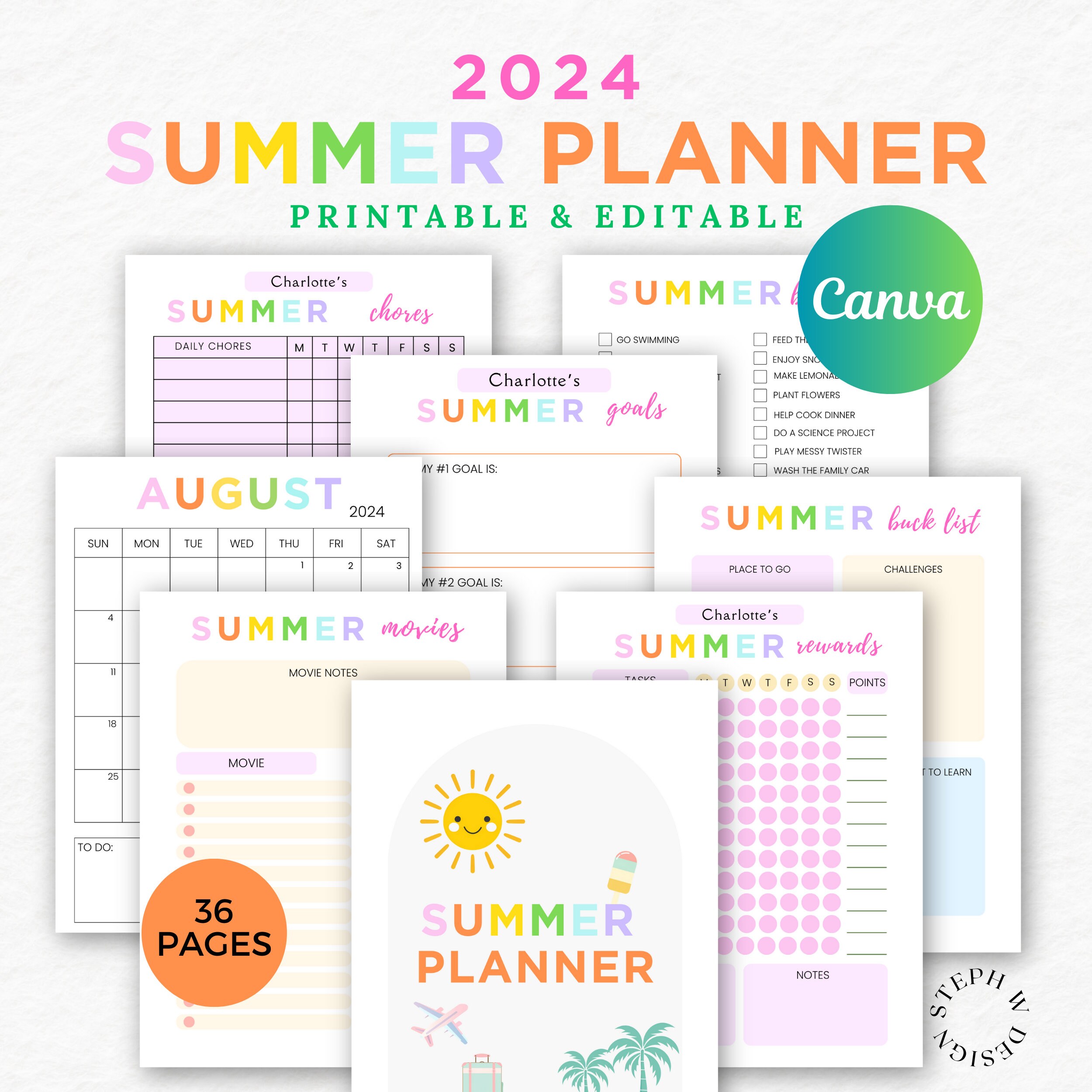 Editable Printable Summer Calendar - Il Fullxfull.6031647630 S3d2 
