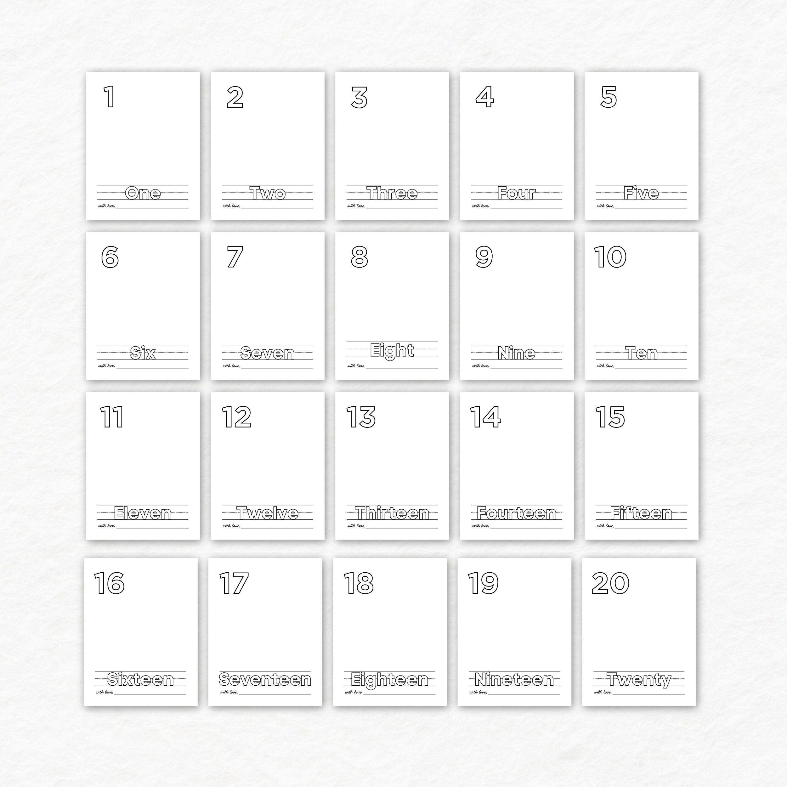 Blank Numbers .pdf Blank Numbers Coloring Pages | Diy Numbers Book | Instant Download ...