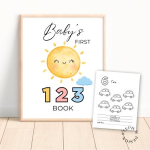 Numbers Coloring Pages | Diy Numbers Book | Instant Download | Baby&#39;S First 123 Book | Baby Shower Activities | First Abc Book