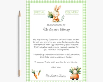 Easter Bunny Letter, Letter from Easter Bunny, Printable Easter Letter,Easter Gift for Kids, Fun Printable Bunny Note,Easter Basket Surprise