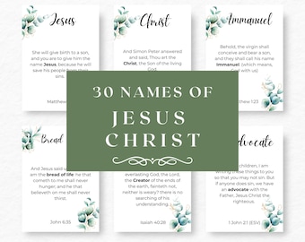 Easter Advent Cards, 30 Names of Jesus Christ, Holy Week Printable, Easter Advent Activities,LDS Easter Advent, Christian Activity