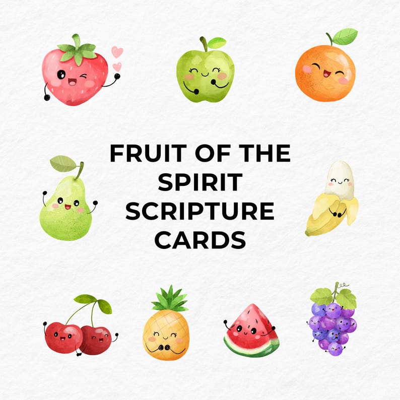 Watermelon Scripture Fruit of the Spirit Scripture Cards, Fruit of the Spirit Flashcards ...