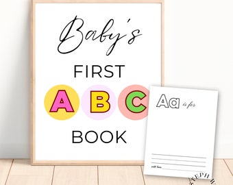 Baby'S eerste ABC-boek | Eerste alfabetboek | Leeg Abc Boek Babyshower | Tekenactiviteit babyshower | Kleurboek