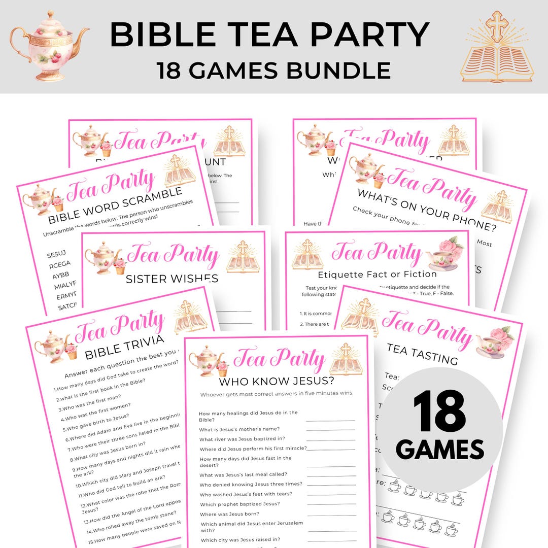 Christian Tea Party Games, Bible Trivia Activities, Women's Ministry ...