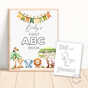 52 PAGES Baby Shower Abc Book | Baby Shower Game | Baby Alphabet Book | Printable Coloring Abc Book | My First Abc Book | Pdf Download