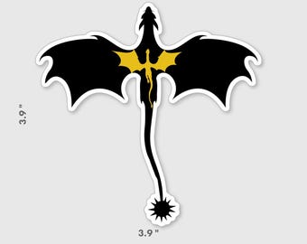Pegatina de Tairn y Andarna - Reliquia del Dragón Violeta - Cuarta Ala