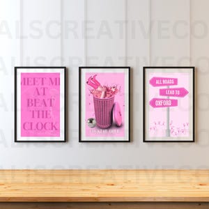 SET OF 3 Pink Oxford Ohio Miami University Poster Prints