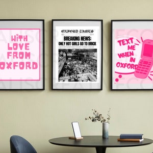 SET of 3 Oxford Ohio Miami University Redhawks Poster Prints