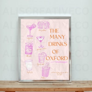 Many Drinks of Oxford Ohio Miami University Preppy Print