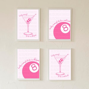 Lucky Enough Miami University Redhawks Oxford Ohio Martini or 8 Ball Print
