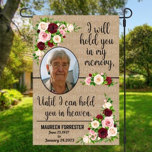 Memorial Garden Flag PNG Design, Personalized Photo Flag Template, In Loving Memory Sublimation Design, Loss of Loved One, Remembrance Gift