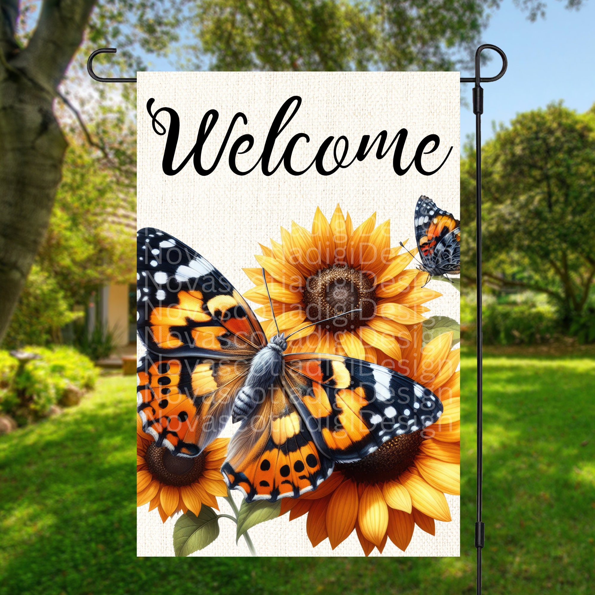 BreezeArt Gartenflagge Sonnenblume & Schmetterling – Premium Fahne 31,8x45,7 Cm Für Herbst/Winter