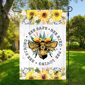 12x18 Garden Flag Sublimation Design, Sunflowers and Bee , Digital Design, PNG