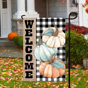 12x18 Garden Flag Sublimation Design, Welcome Pumpkins, Digital Design, PNG