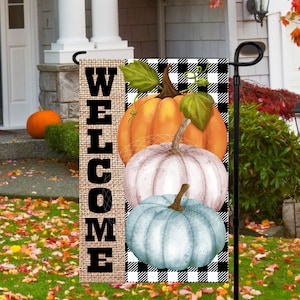12x18 Garden Flag Sublimation Design, Welcome Pumpkins, Digital Design, PNG