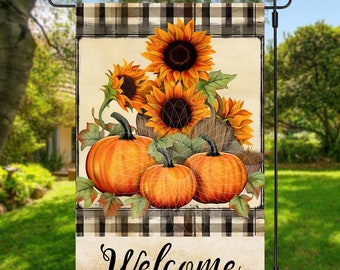 12x18 Gartenfahnen-Sublimationsdesign, Herbstfahne, Willkommensfahne, Herbstgartenfahne, digitales Design, PNG