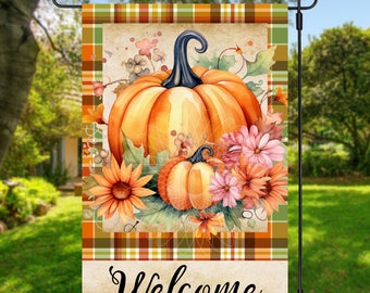12x18 Gartenfahnen-Sublimationsdesign, Herbstfahne, Willkommensfahne, Herbstgartenfahne, digitales Design, PNG