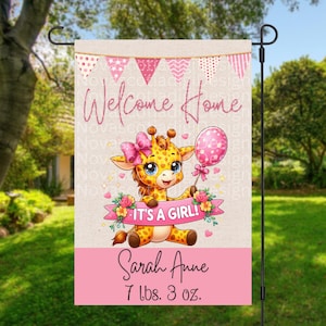 12x18 Garden Flag Sublimation Design, It&#39;s a Girl, Baby Welcome Flag , Welcome Home Baby Girl, Digital Design, PNG