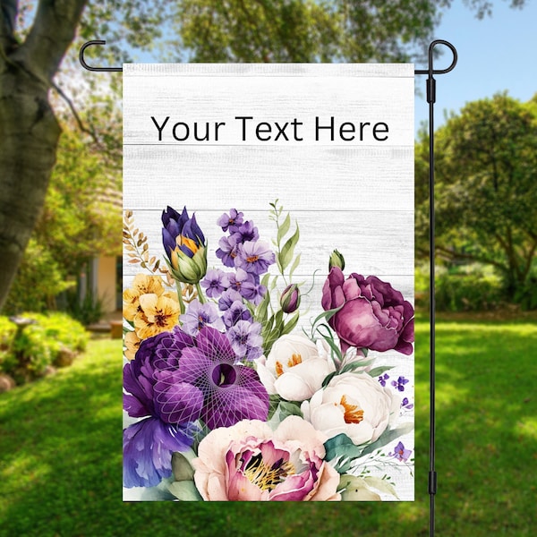 12x18 Garden Flag Sublimation Design, Floral Flag, Add Your Text, Digital Design, PNG