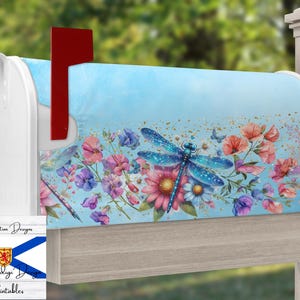 Dragonfly Mailbox Cover, Sublimation Mailbox Cover, Digital Download, Spring Mailbox Cover Design, PNG