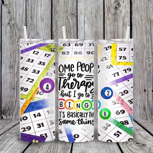 20 oz. Skinny Tumbler, Sublimation Design Template, Straight Wrapped Design, Digital Download, PNG, Funny Bingo Tumbler