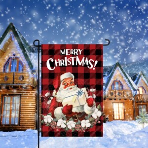 12x18 Garden Flag Sublimation Design, Christmas, Digital Design, Merry Christmas Santa  PNG