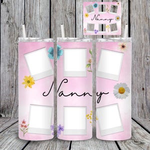 Customizable Tumbler Wrap Design, Add your Own Phots, Nanny Tumbler Wrap Template, 20oz. Tumbler Wrap, Mother&#39;s Day Gift, Digital Download