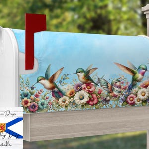 Hummingbirds Mailbox Cover, Sublimation Mailbox Cover, Digital Download, Spring Mailbox Cover Design, PNG