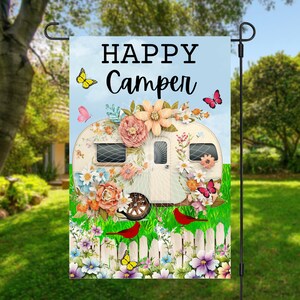 12 x 18 Garden Flag Sublimation Design, Camping, Happy Campers, Digital Design, PNG
